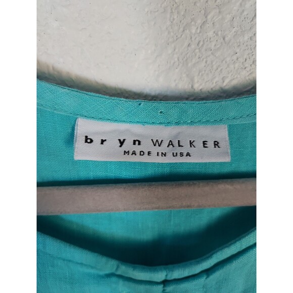Bryn Walker Turquoise Dress 100% Linen Pocket Beach Boho Women's Small - Picture 3 of 5